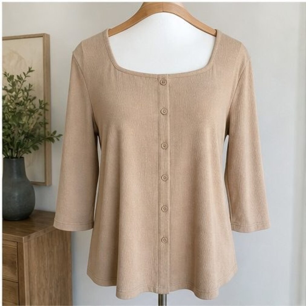 Camel Button Blouse